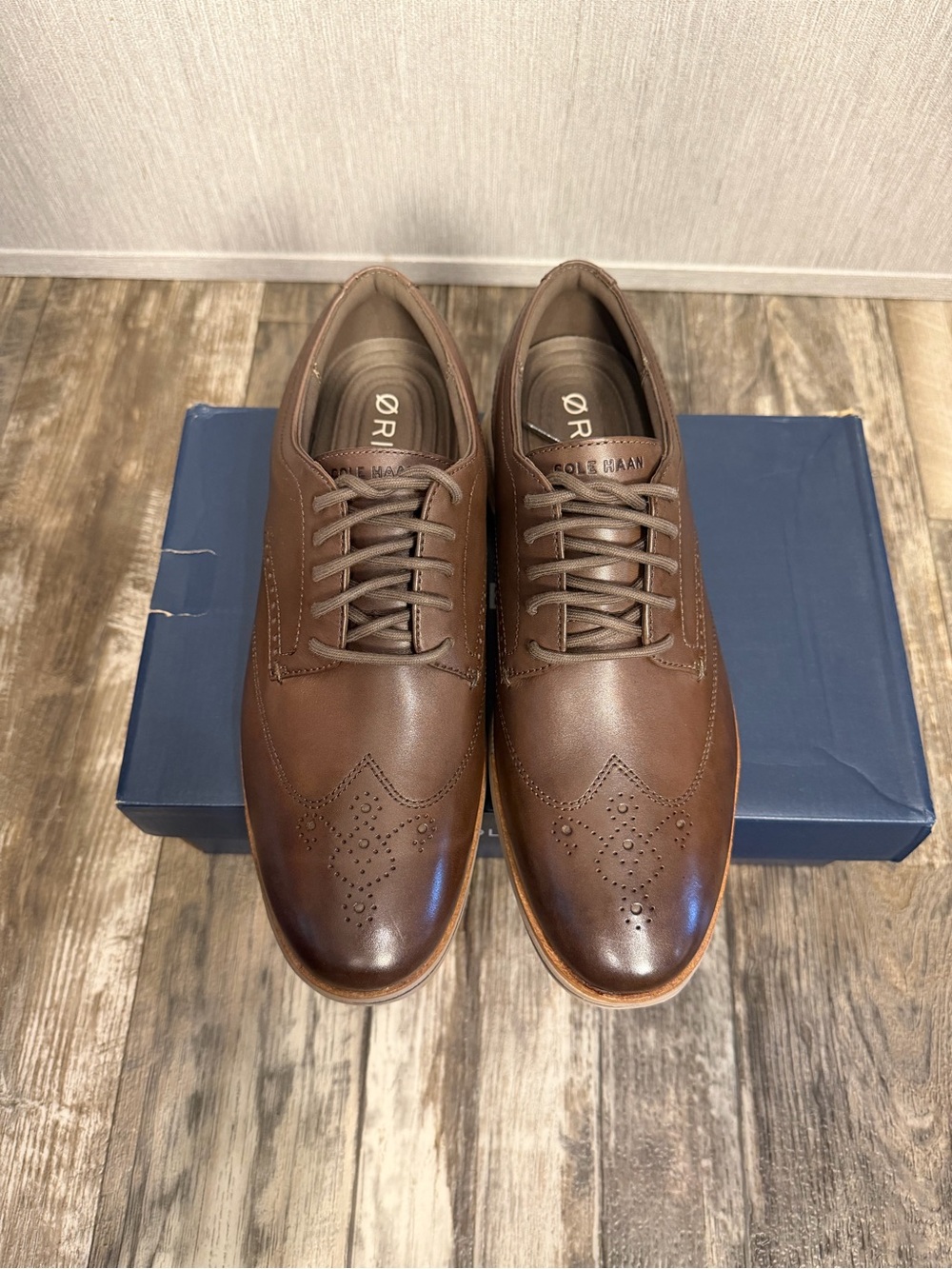 Cole Haan Men’s OG Energy One Brown Leather Wingtip Oxford Size 10